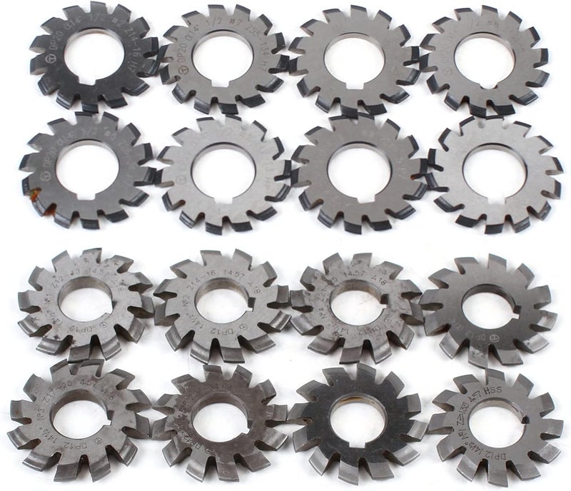 CNCEST 8 Pcs/Set Involute Gear Cutter DP20, HSS - Image 1